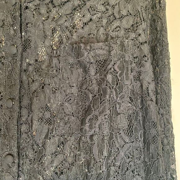 TORRID woman's plus size 2X Madison black lace button up long sleeve top shirt - Picture 12 of 15